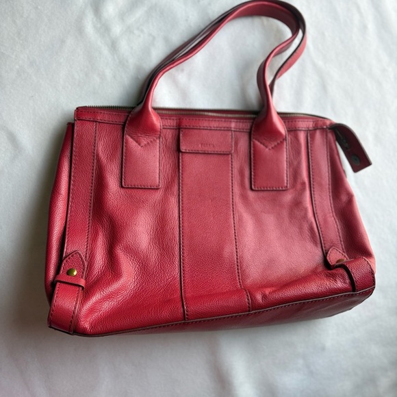 Fossil Cherry Red Leather Tote - Picture 1 of 5